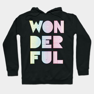 WONDERFUL retro typography rainbow Hoodie